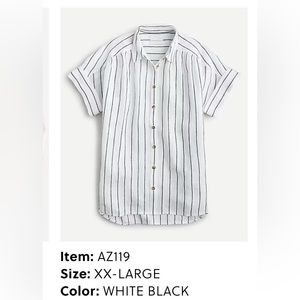 Relaxed-fit short-sleeve Baird McNutt Irish linen shirt in stripe
